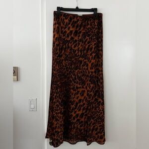 A New Day Brown and Black Leopard Maxi Skirt